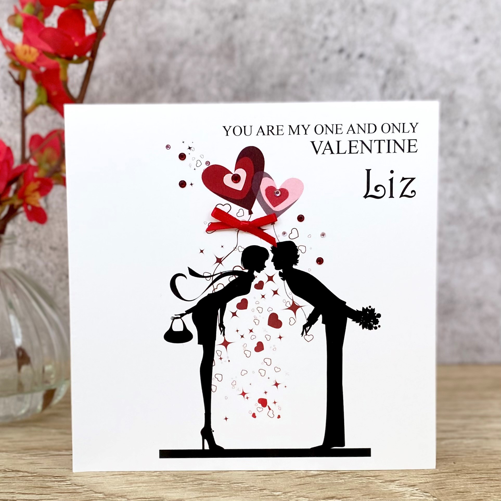Handmade Valentine's Card Kissing Couple Card