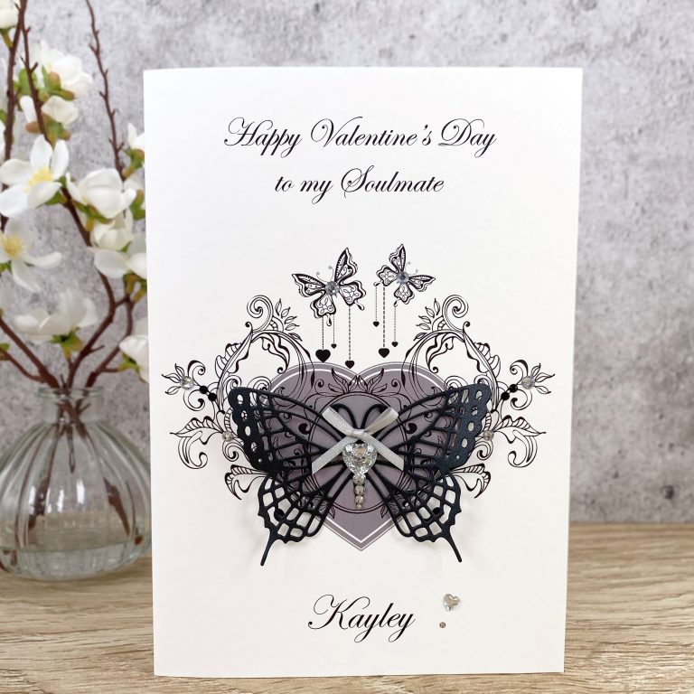 Luxury Handmade Valentines Card “Butterfly Heart”