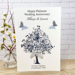 Handmade Wedding Anniversary Card Platinum A4 Extra Large Card