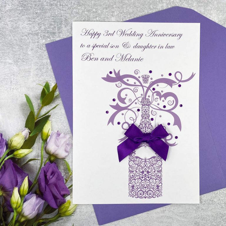 Handmade Wedding Anniversary Card ‘Champagne’