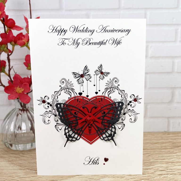 Luxury Handmade Wedding Anniversary Card ‘Butterfly’