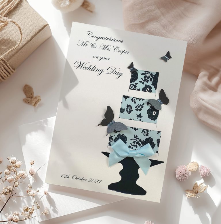 Handmade Personalised Wedding Card Cake