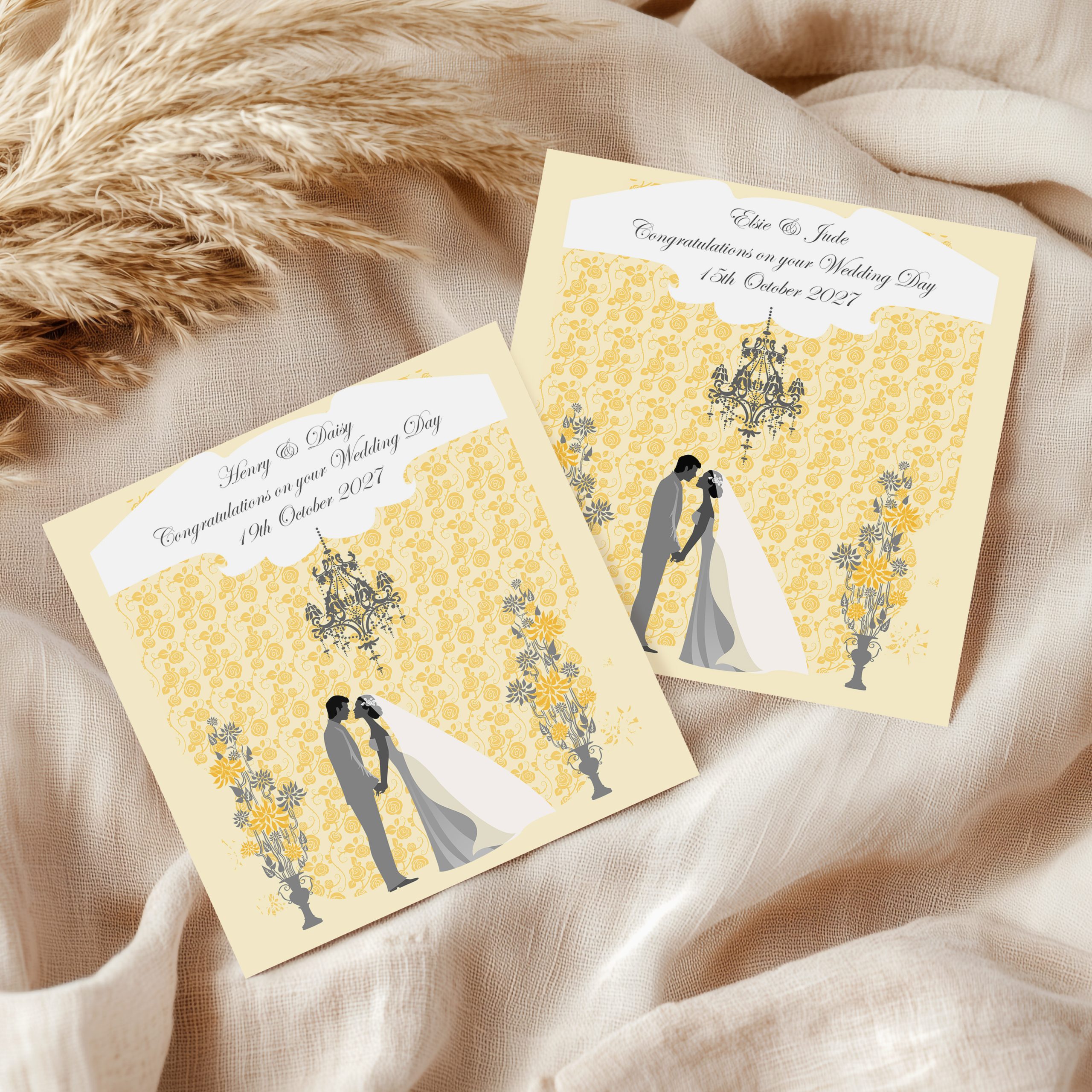 Personalised Bride and Groom Wedding Card
