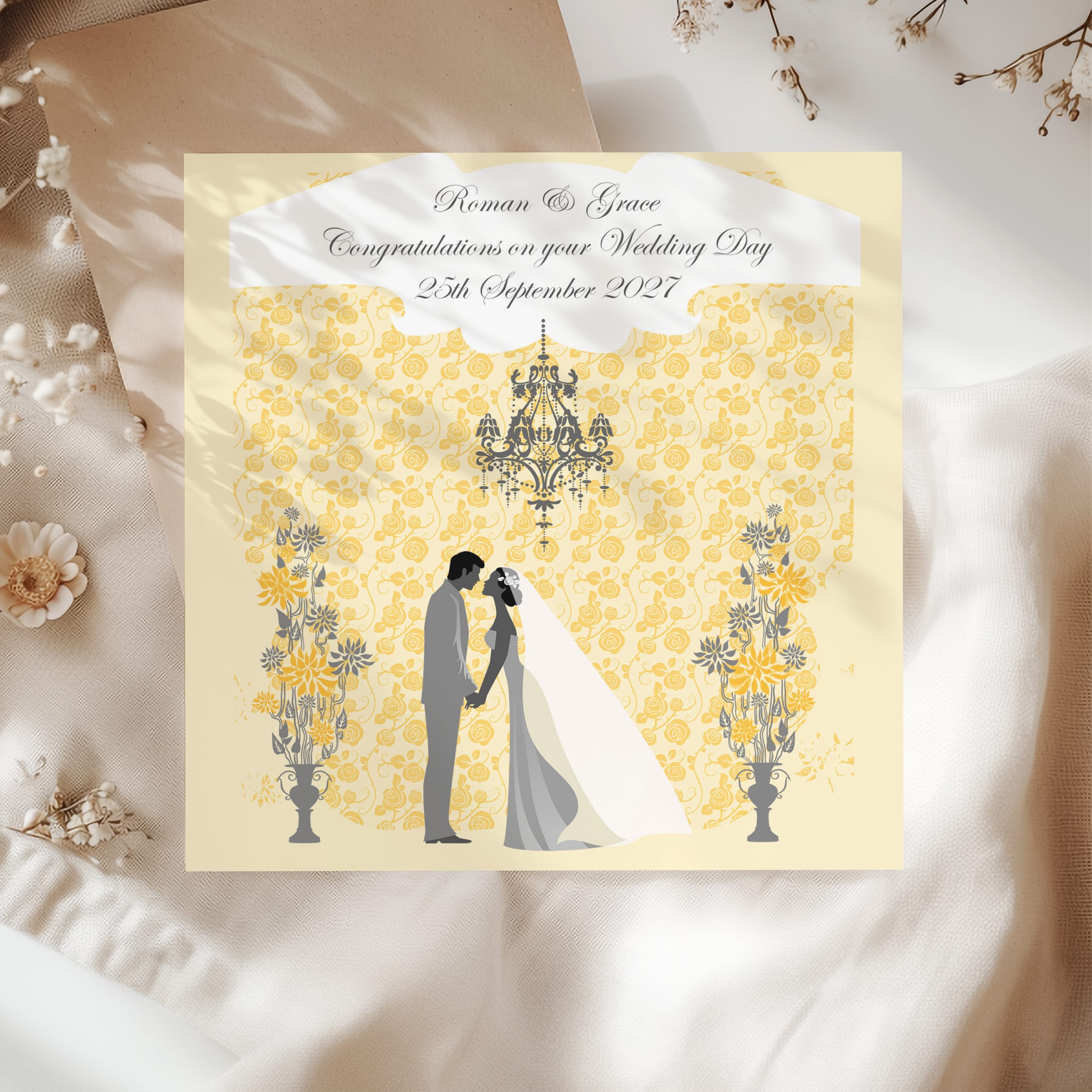 Personalised Bride and Groom Wedding Card