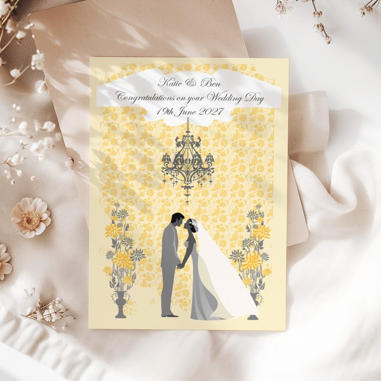 Handmade Wedding Card ‘Bride and Groom’