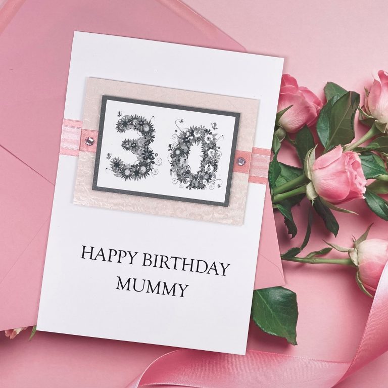 Luxury Handmade Birthday Card ‘Floral Numbers’