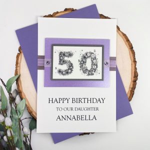 Luxury Handmade 50th Birthday Card