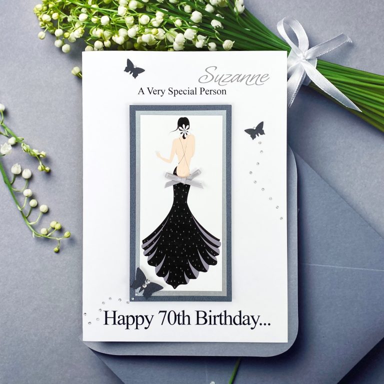 Luxury Handmade Birthday Card ‘Black Dress’