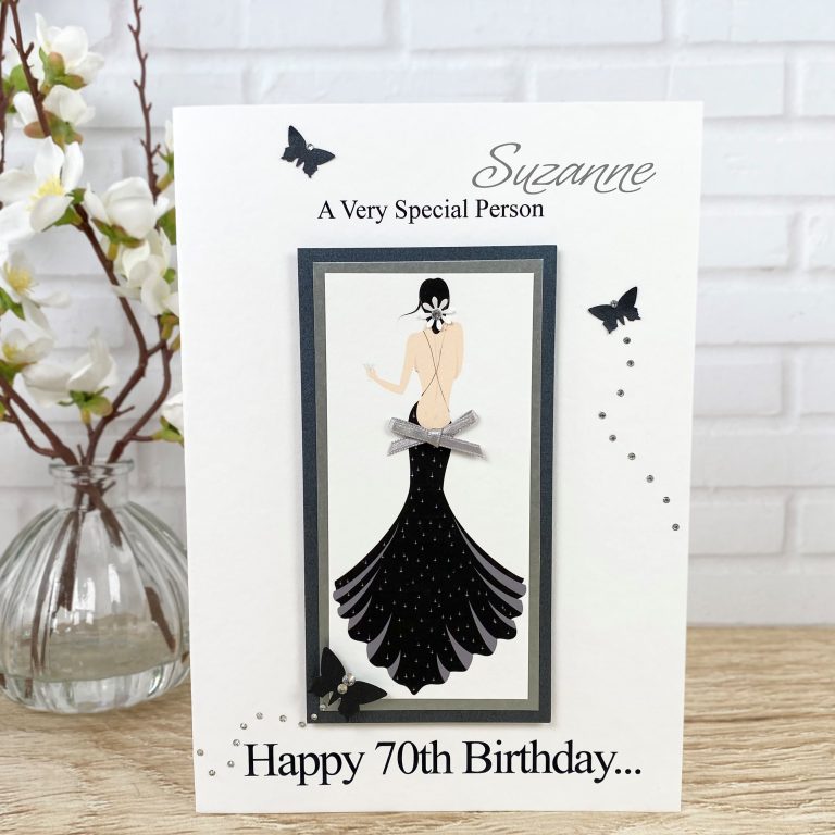 Luxury Handmade Birthday Card ‘Black Dress’