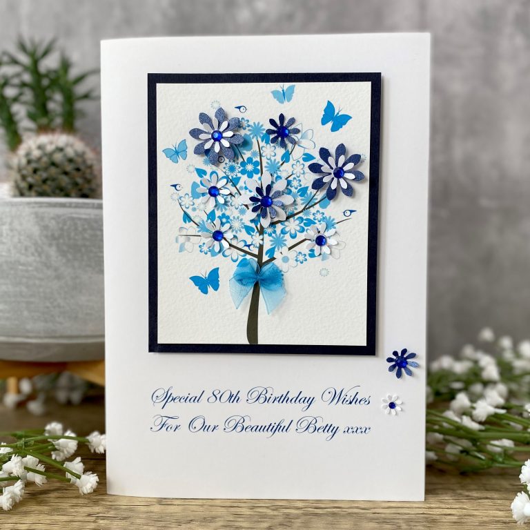 Luxury Handmade Birthday Card ‘Floral Tree’