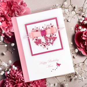 Luxury Handmade Birthday Card Butterflies A5 Large Card