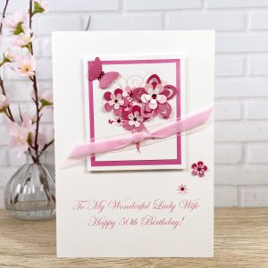 Luxury Handmade Birthday Card Floral Bouquet A5 Large Card