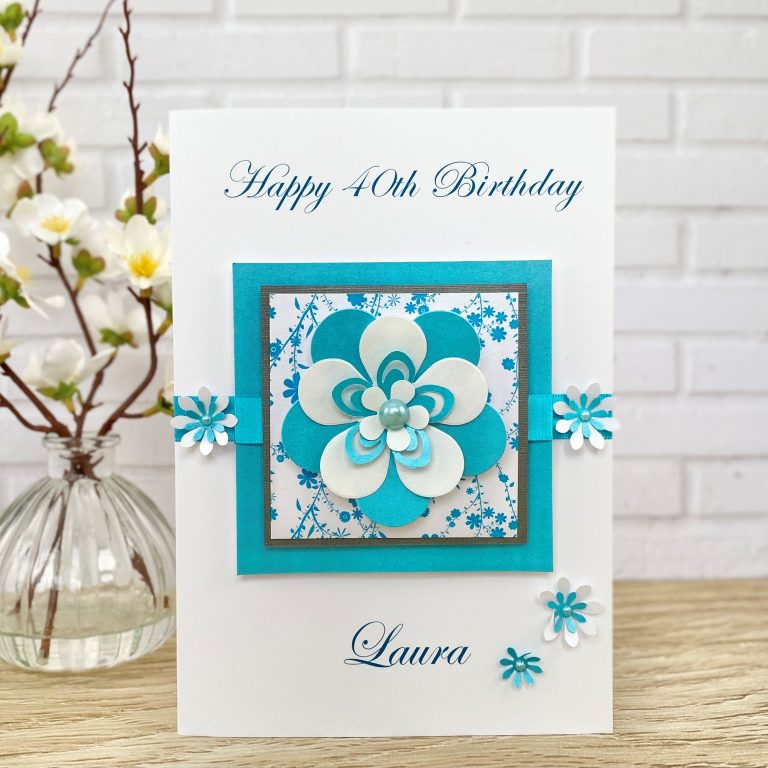 Luxury Handmade Birthday Card ‘Exquisite Flower’