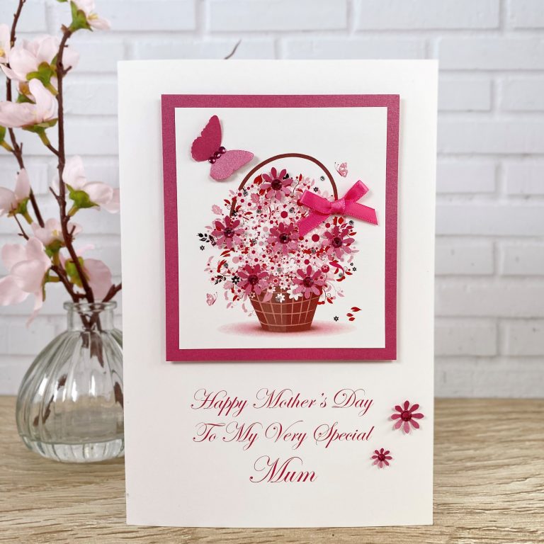 Luxury Handmade Mother’s Day Card ‘Floral Basket’