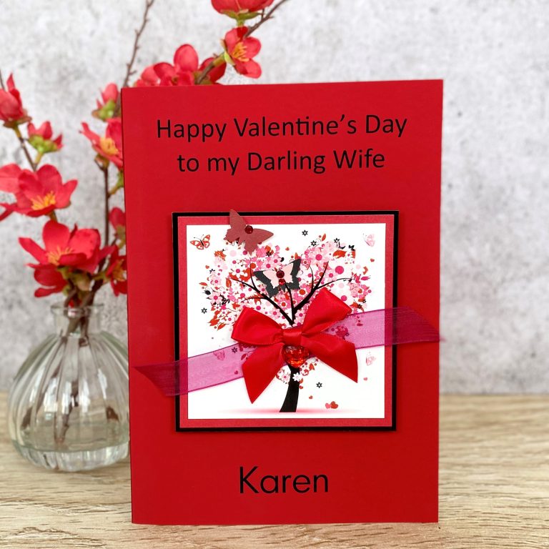 Luxury Handmade Valentines Card “Floral Heart Tree”