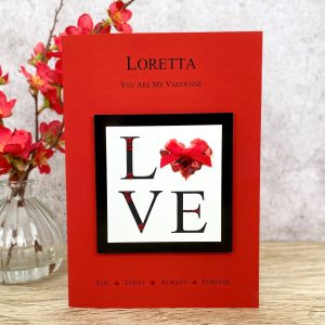 Luxury Handmade Valentine's Card LOVE Panel A5 Card