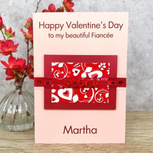 Luxury Handmade Valentine's Card Satin Rose Buds A5 Large Card