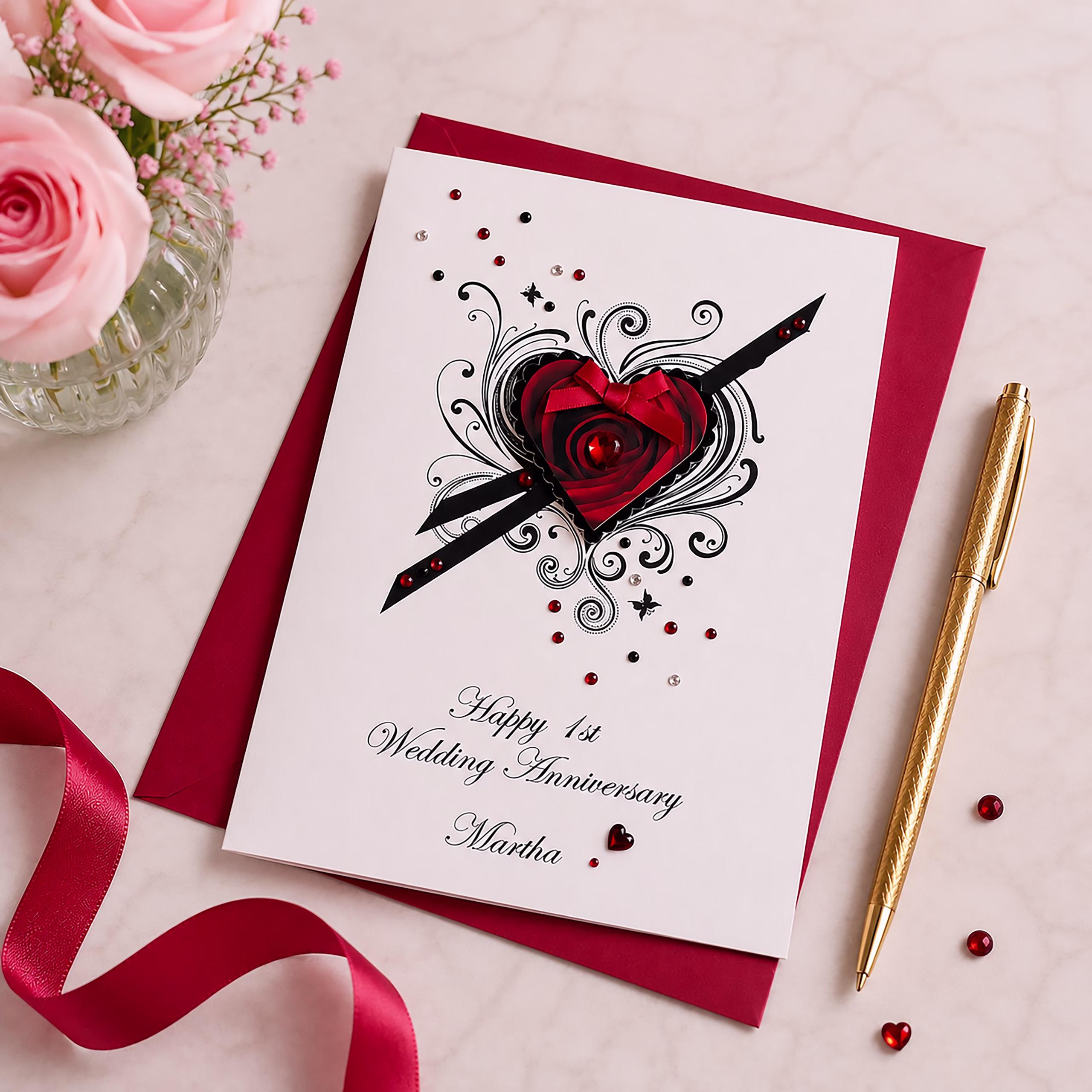 Luxury Wedding Anniversary Card