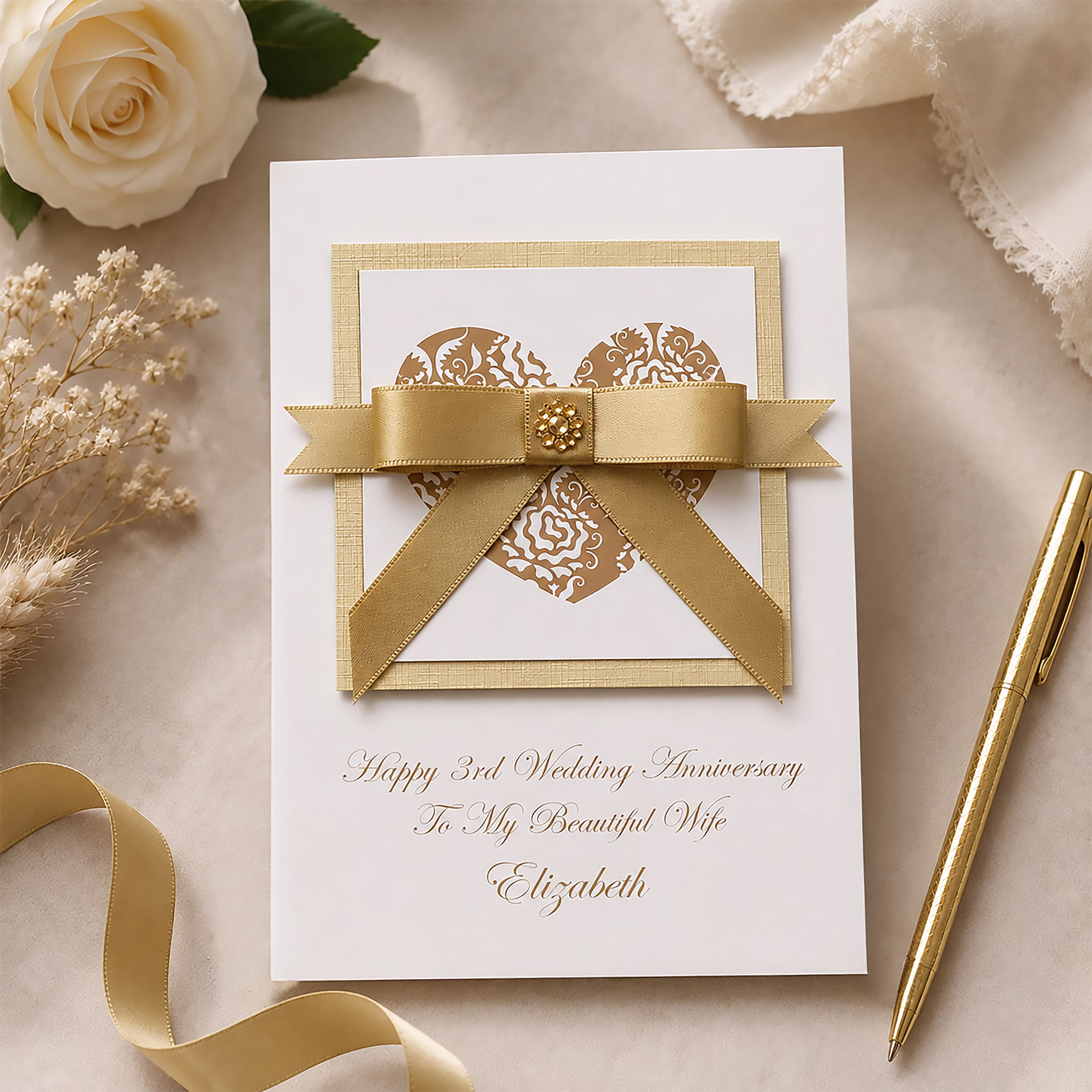 Luxury Wedding Anniversary Card
