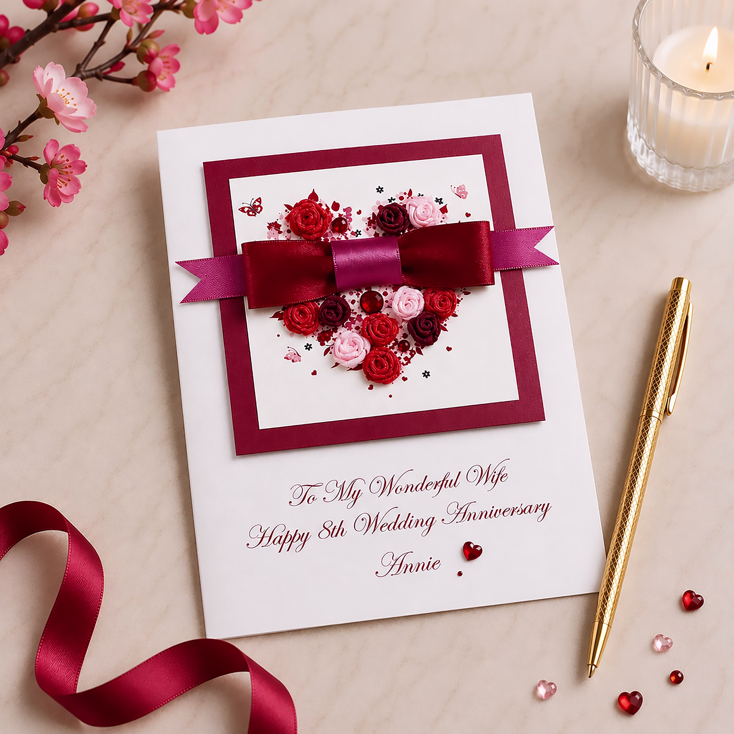 Luxury Wedding Anniversary Card