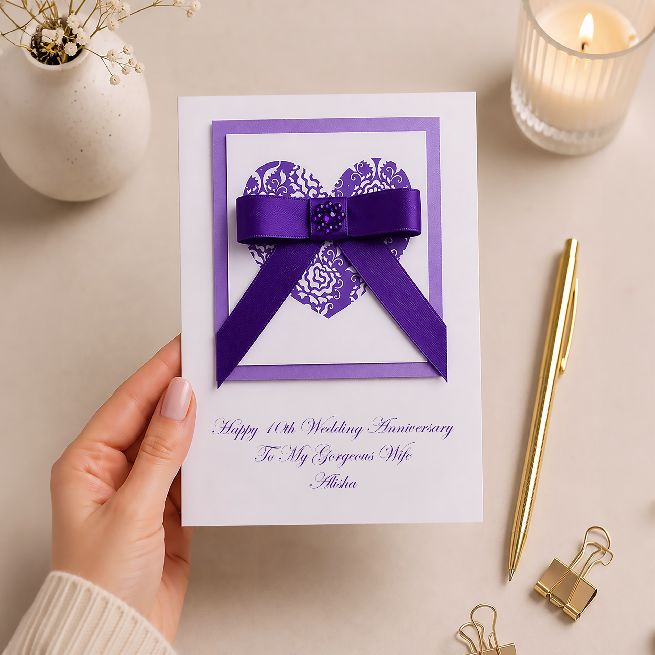 Luxury Wedding Anniversary Card