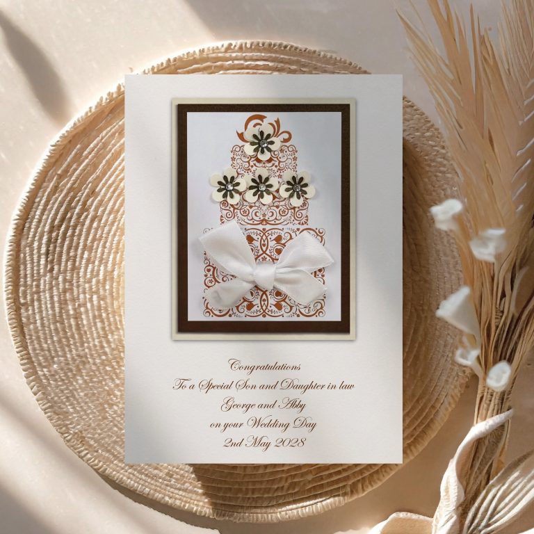 Luxury Handmade Wedding Card ‘Cake’