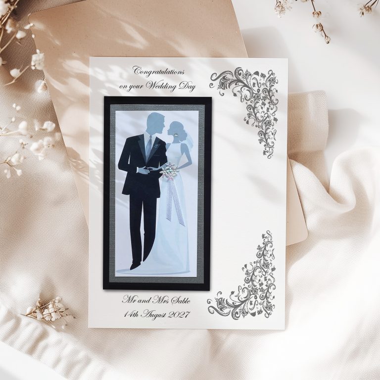 Luxury Handmade Wedding Card ‘Just Married’