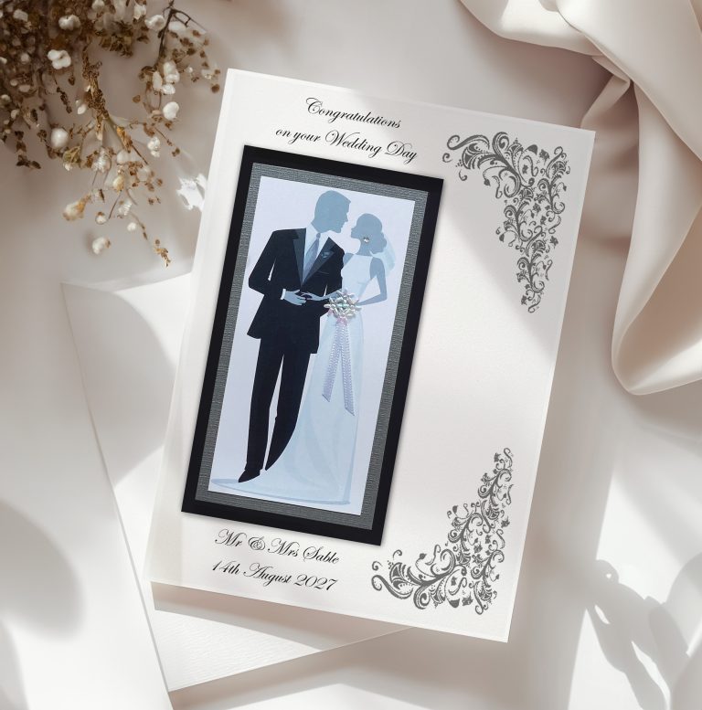 Luxury Handmade Wedding Card ‘Just Married’