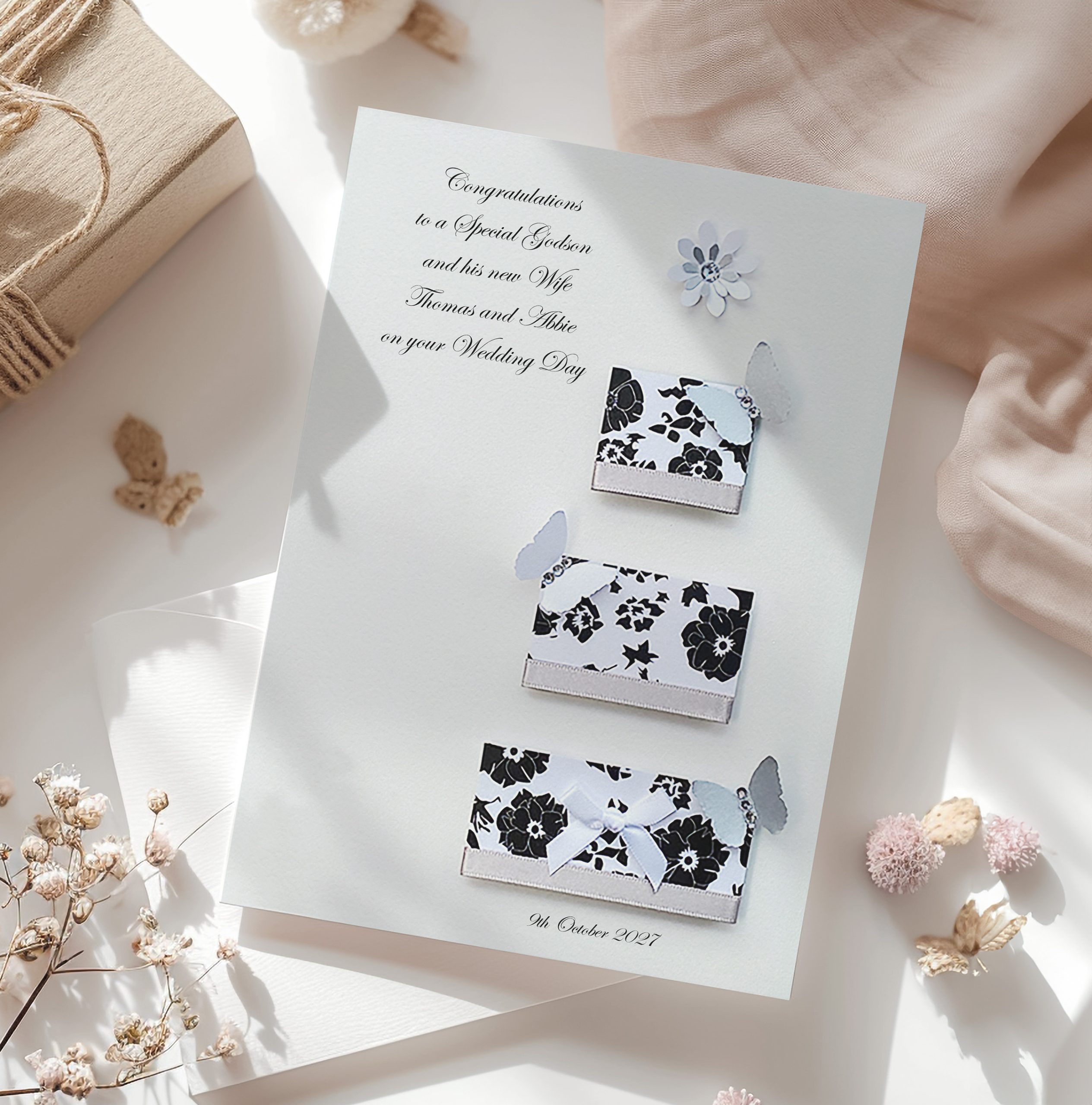 Luxury Wedding Three Tier Cake Card
