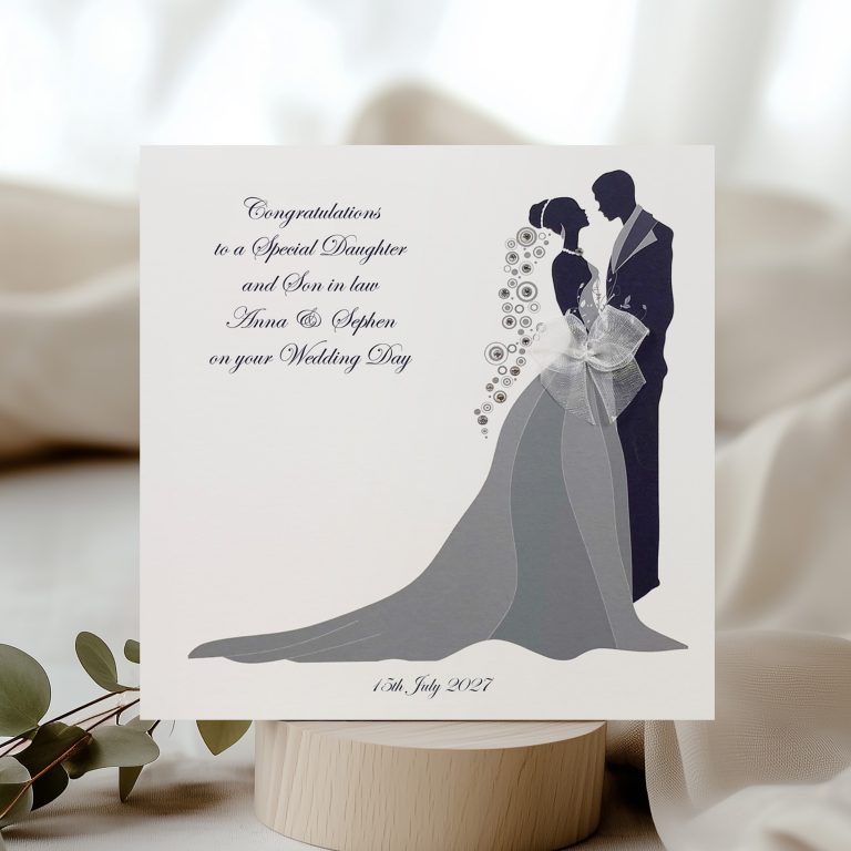 Handmade Bride and Groom Wedding Card