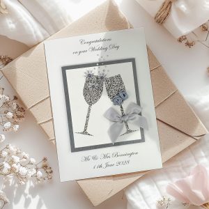 Personalised Champagne Wedding Card