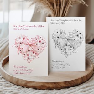 Personalised Floral Heart Wedding Card