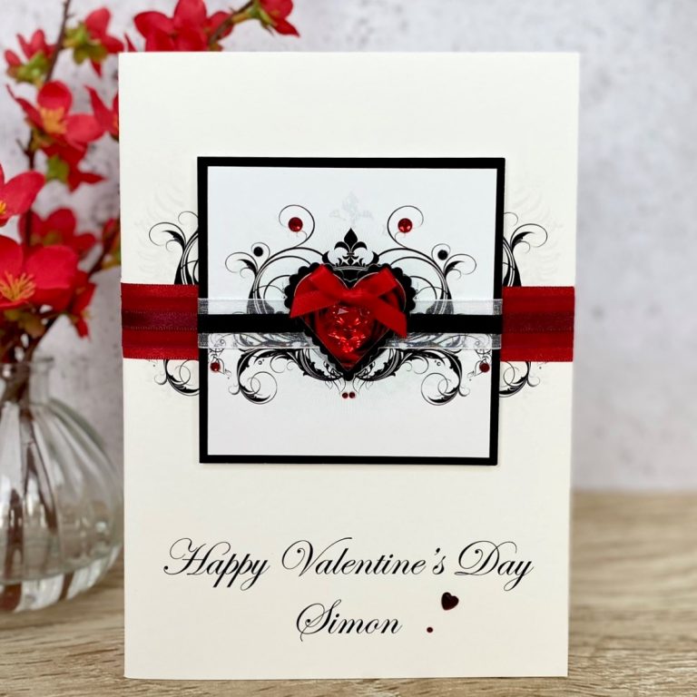 Luxury Handmade Valentines Card ‘Ruby Heart’