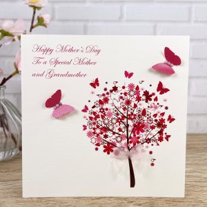 Personalised Mother's Day Card Floral Tree Square Card