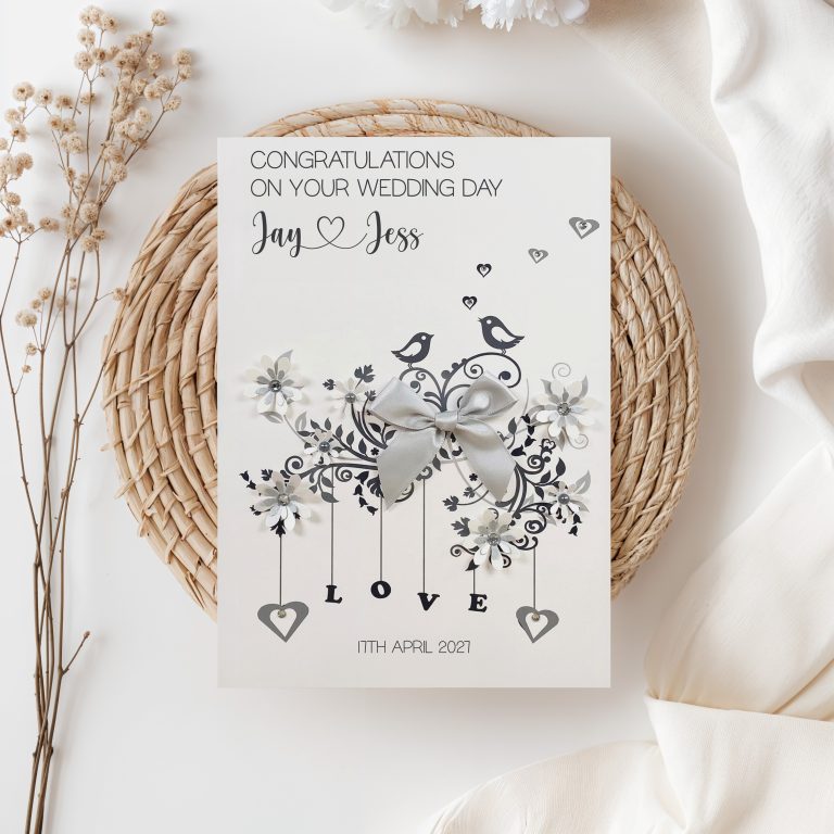 Handmade Personalised Wedding Card ‘Love Birds’