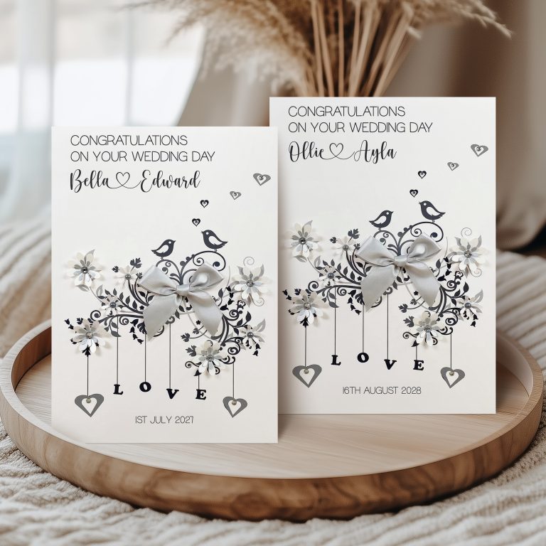 Handmade Personalised Wedding Card ‘Love Birds’