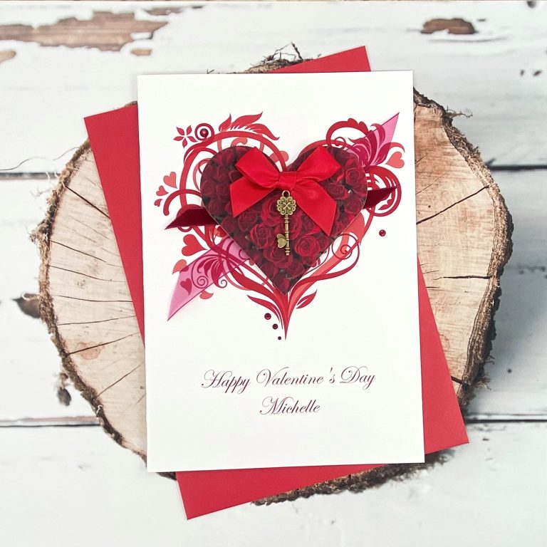 Luxury Handmade Valentines Card ‘Key To My Heart’