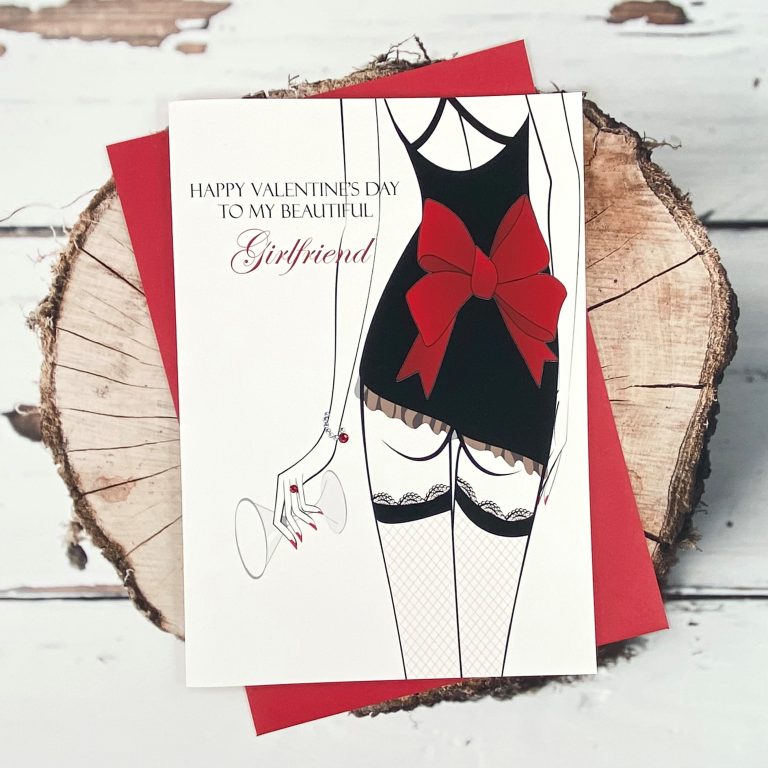 Handmade Valentines Card “Sexy Stockinged Lady”