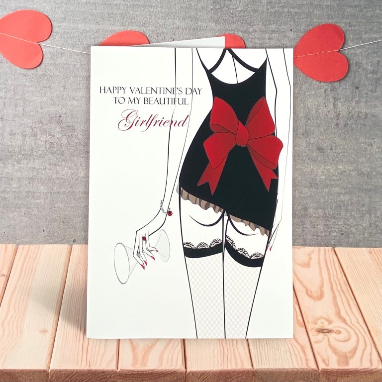 Handmade Valentines Card “Sexy Stockinged Lady”