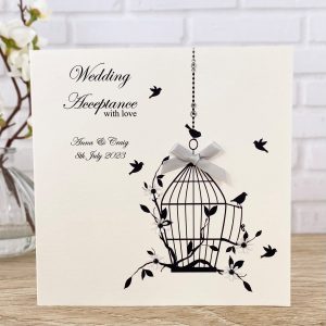 Wedding Acceptance Card Bird Cage Square Card
