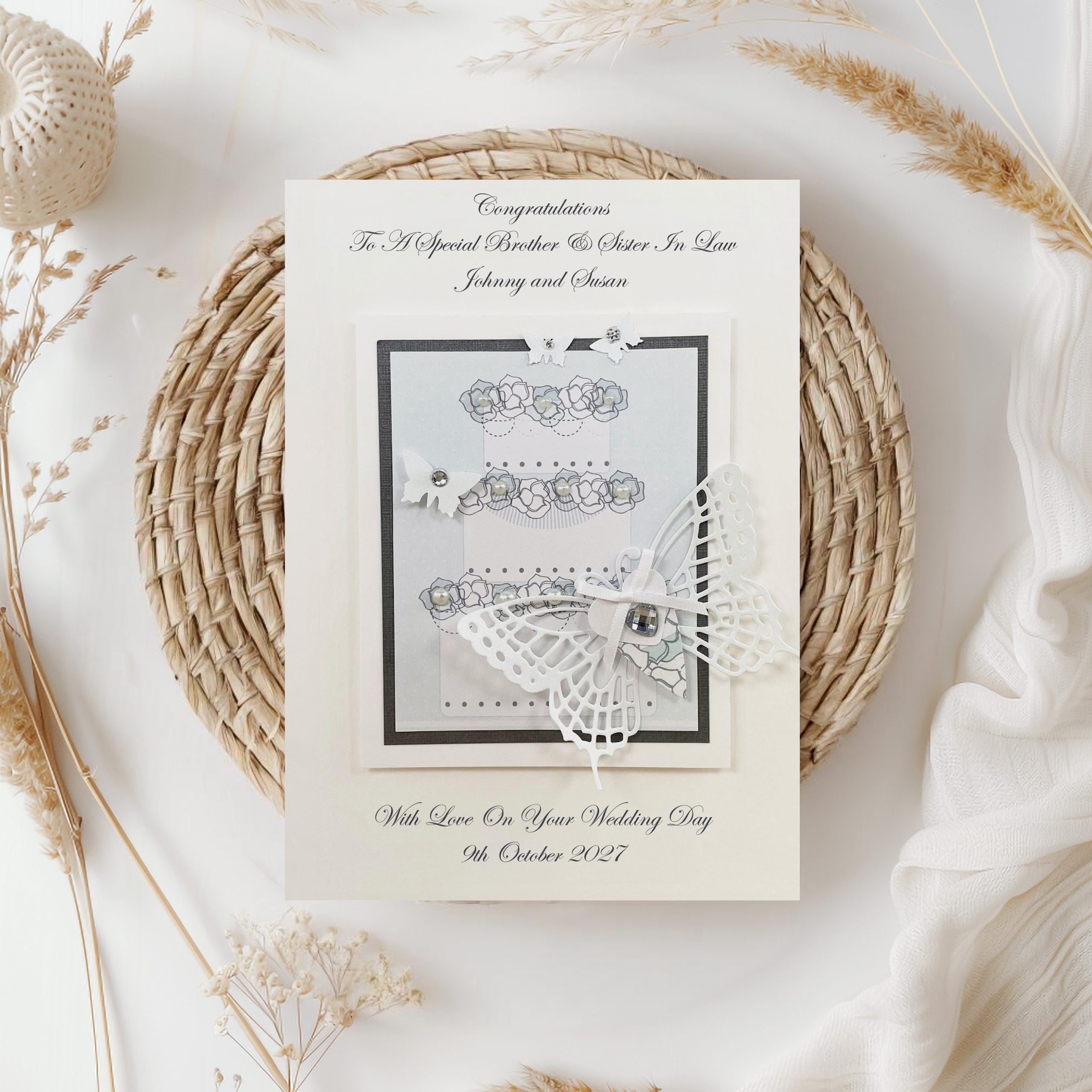 Wedding Butterfly Cake Card