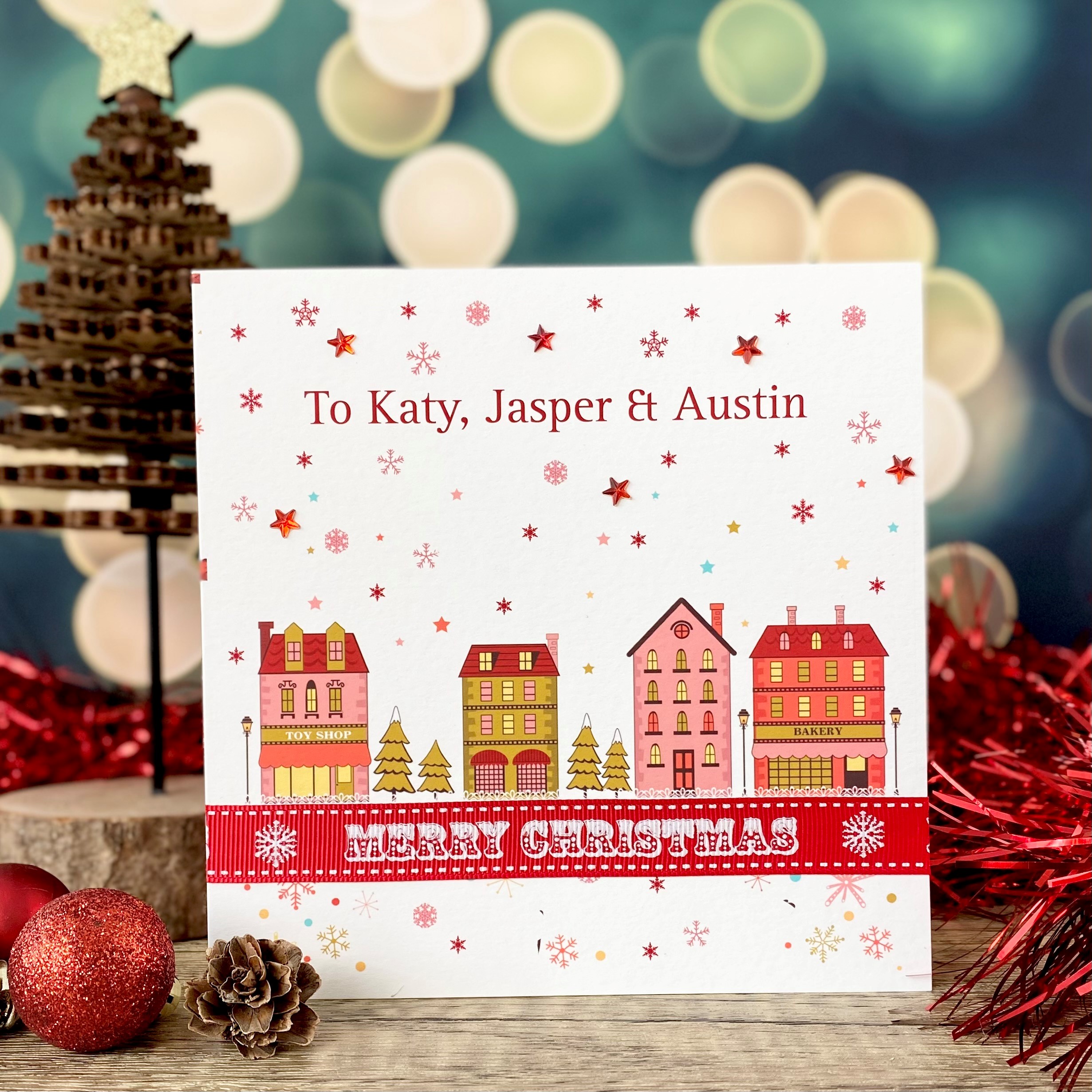 Handmade Christmas Card Christmas Street A5 Large Card.jpg