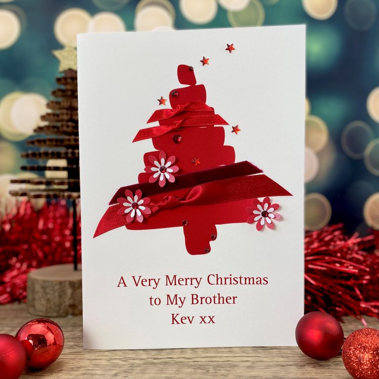 Handmade Christmas Card ‘Ribbon Tree’