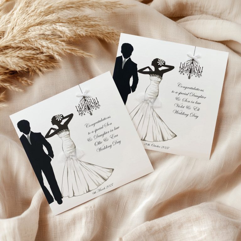Handmade Personalised Wedding Card “Glamour”