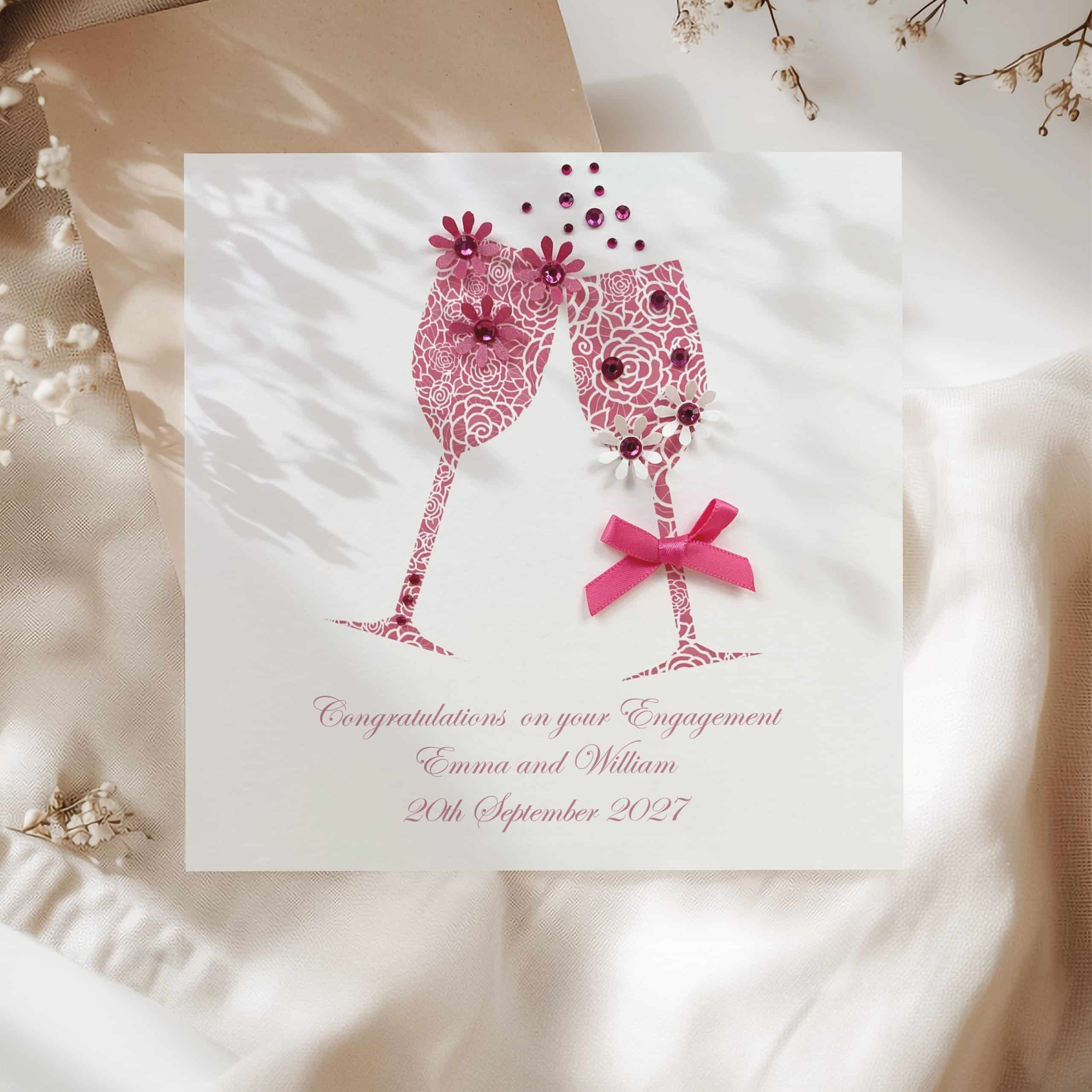 Pickture-This Engagement Card – 'Many Congratulations' Folded A5 Card With Envelope