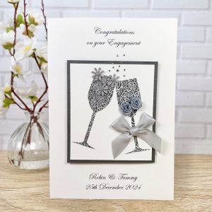 Luxury Handmade Engagement Card Champagne Toast A5 Large Cards