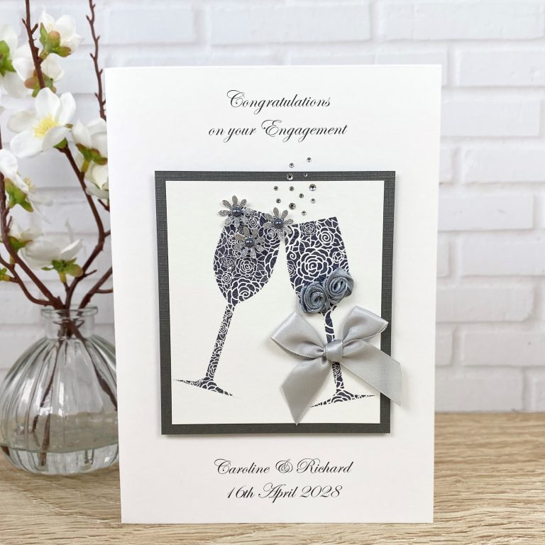 Luxury Handmade Engagement Card “Toast”