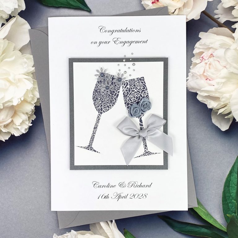 Luxury Handmade Engagement Card “Toast”