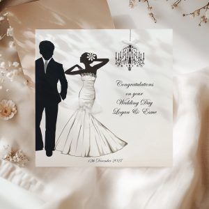 Handmade Personalised Bride and Groom Wedding Card