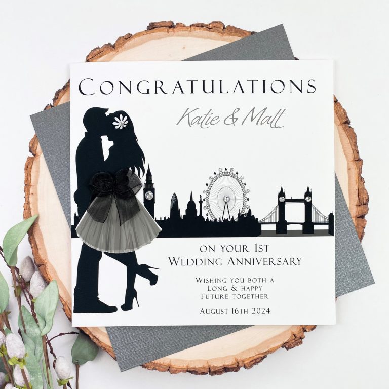 Handmade Wedding Anniversary Card ‘Skyline’